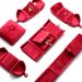 Double Opening Wedding Jewelry Box Set - Red Velvet Ring, Earring, Necklace & Bracelet Storage Organizer With Jewelry Bag_voghion.com