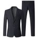 Men's Clothing Men's Slim Fit Business Suit Set - Classic Two-Piece Blazer & Trousers For Office & Formal Occasions_voghion.com