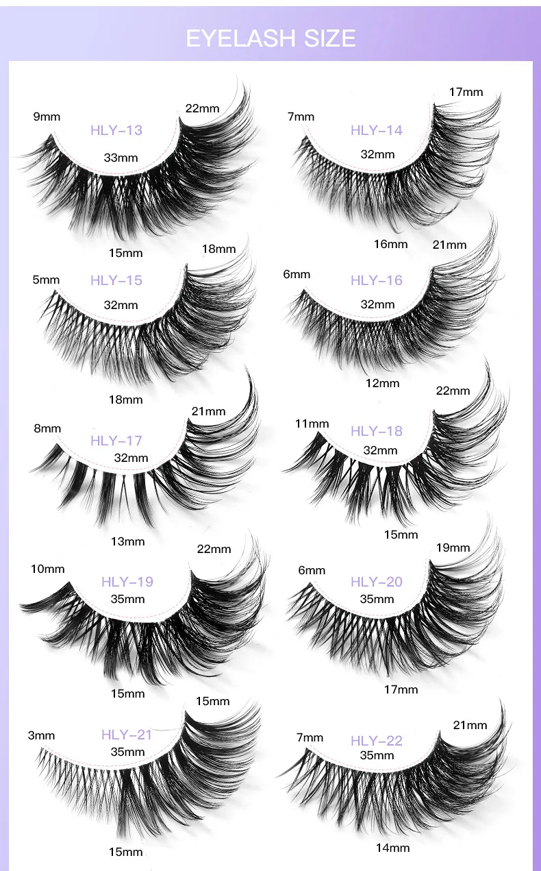 7 paires de faux cils en œil de renard, cils épais naturels, cils en œil de chat_voghion.com