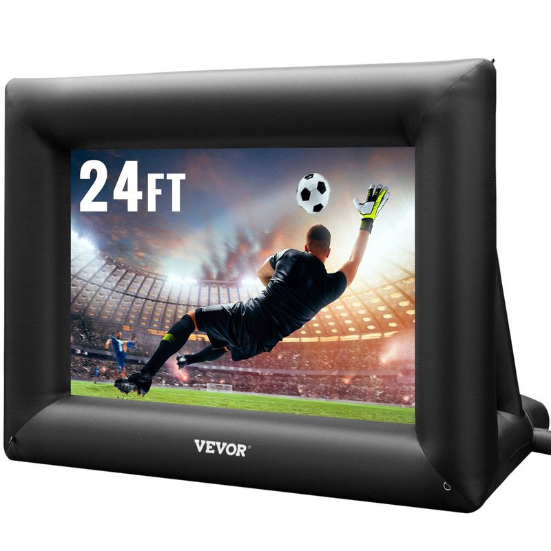 VEVOR Inflatable Movie Screen 24FT(288inch) Inflatable Projector Screen For Outside With 360W Air Blower Inflatable Screen Oxford Fabric Material Blow Up Screen_voghion.com