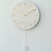 Minimalist Nordic Wall Clock With Elegant Rock Plate And Metal Frame Marble Design_voghion.com