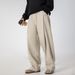 Pantalon décontracté plissé tridimensionnel pour homme, style automne, avec ouvertures de jambe réglables, coupe droite, style rétro tendance_voghion.com