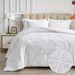 Set copripiumino trapuntato con ritagli bianchi bohémien - Completo letto in poliestere da 3 pezzi con copripiumino oversize_voghion.com