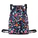 Women's Print, Lightweight Drawstring, Foldable Storage Sports Gym Bag, Drawstring Pocket,_voghion.com