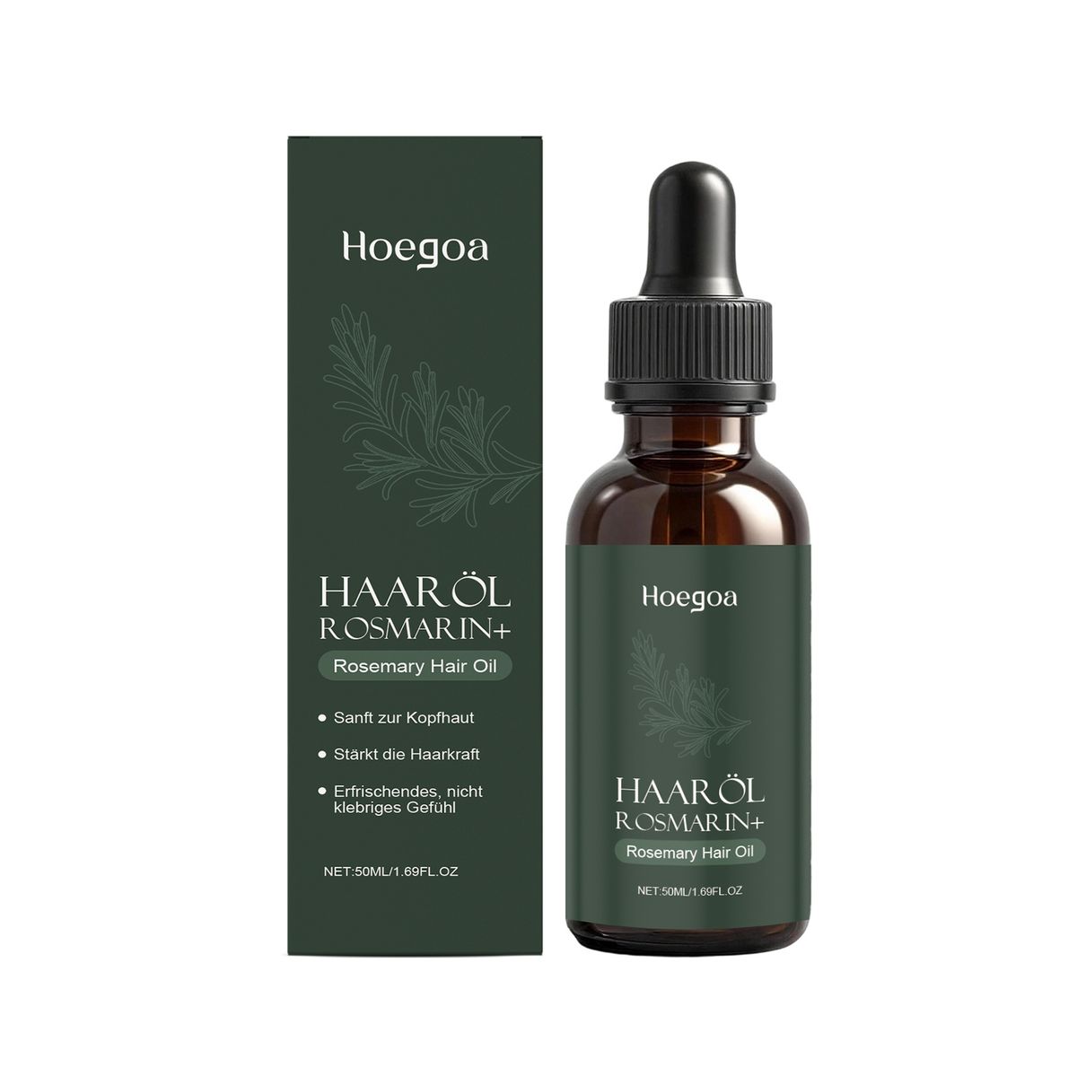 HOEGOA Rosmarin Erfrischendes, nicht fettendes, glattes, ätherisches Haarpflegeöl für die tägliche Massage_voghion.com