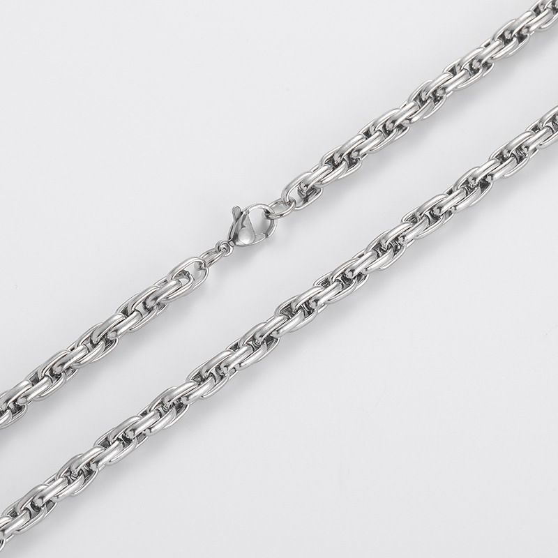 Men's Overbearing Titanium Steel Thick Necklace Fashion Fried Dough Twists Collarbone With Chain Personalized Men's_voghion.com