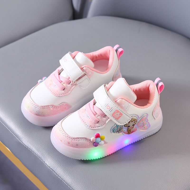 Kid's Clothing 2024 Spring And Autumn New Princess Children's Sports Shoes Leather Led Luminous Children's Shoes 1-6 Years Old Children's Casual Shoes_voghion.com
