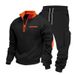 Herrenbekleidung: Schweres Winter-Workwear-Set aus Hoodie und Jogginghose für Herren – lässige Outdoor-Utility-Hose mit Fleecefutter für Streetwear und Pendeln_voghion.com