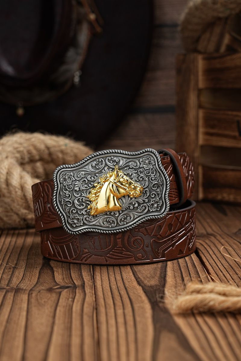 HOT Western Cowboy PU læderbælte - mænd taljerem Tyre dekoration blomsterindgraveret til jeans_voghion.com
