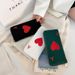 Red Heart A Long Clutch Bag 2024 New Large Capacity Simple Multi Card Slot Card Holder Niche Versatile Ladies Wallet_voghion.com