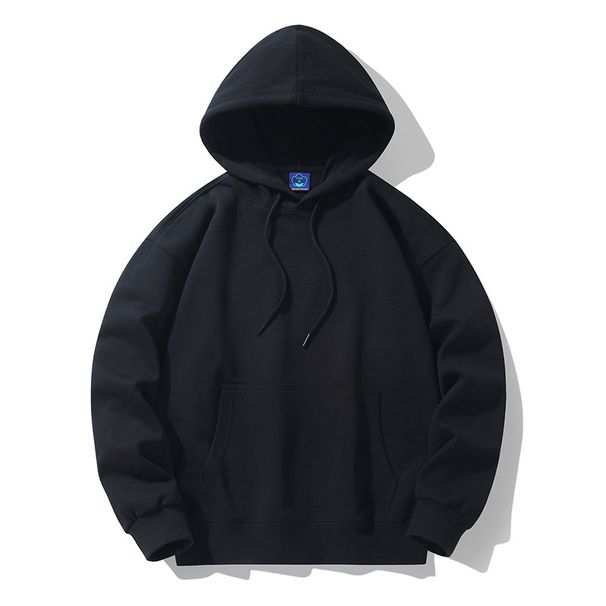 Felpa con cappuccio a maniche lunghe, ampia, tinta unita, per riunioni di classe, autunno e inverno, realizzata su misura, con logo stampato, cultu_voghion.com