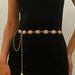 New Pearl Inlaid Diamond Metal Elegant Sweet Women's Waist Chain_voghion.com