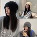 Knitted Hat For Women, Autumn And Winter Korean Style, Versatile, Warm, Double Pom Pom, Plush, Large Head Circumference,_voghion.com