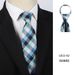 Lazy No-Tie 8cm Striped Casual Business Men's New Polyester Jacquard Custom Tie_voghion.com