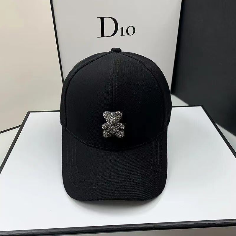 Gorra de béisbol de verano para mujer, gorros con diamantes de imitación de oso bonito de diseñador a la moda, sombreros de sol de Hip hop, viseras, sombrero de playa Kpop chapeu_voghion.com