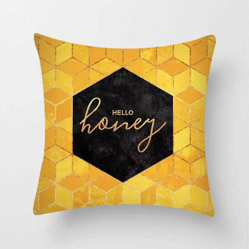 Housse de coussin jaune à imprimé peau de pêche - Taie d'oreiller amovible minimaliste et moderne pour appui-tête de lit, canapé, chambre_voghion.com