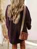 Cozy Cable-Knit Sweater Dress – Oversized Winter Tunic Dress (S-XXL, Beige/Purple)_voghion.com