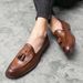 Spitzschuh Freizeitschuhe aus Leder Herren Hochzeitsschuhe Brogue Quaste Slip-On Höhe zunehmende Herrenschuhe Sehne unten Haarstylist Mode Schuhe_voghion.com