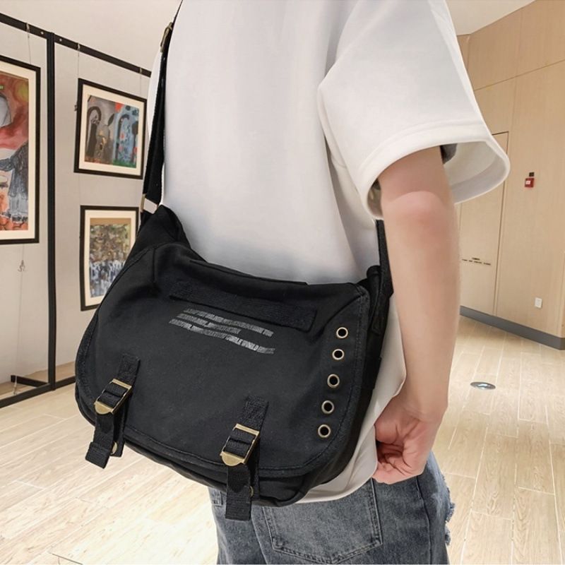 Borsa a tracolla da uomo, borsa a tracolla retrò, borsa da uomo in tela con lettere, borsa per attrezzi, borsa a mano per il tempo libero, borsa a tracolla funzionale_voghion.com