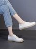 Weiße weiche flache Unterseite, neuer Stil, mollig, breit, bequem, Freizeitschuhe für Schwangere, rutschfest, groß_voghion.com