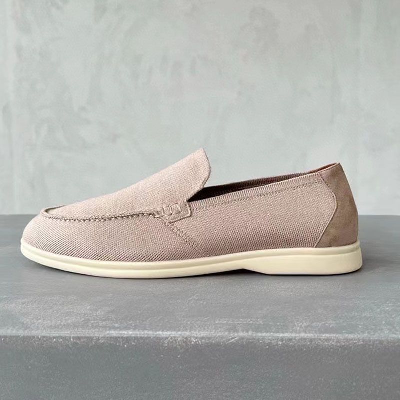 2024 Summer New Flat Bottomed Le Fu Men's Wool Mixed Weaving Surface Four Seasons Classic Knitted Shoes_voghion.com