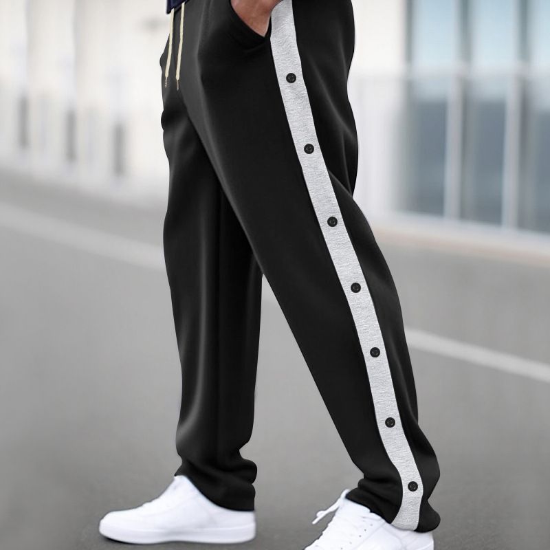 Vêtements pour hommes automne nouvelle station indépendante sport pantalons pour hommes rayés droits grande taille cordon pantalons décontractés pour hommes_voghion.com