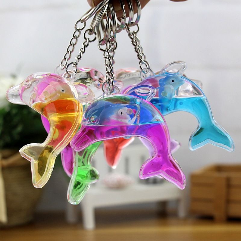 1PC Kawaii Delfino Portachiavi Per Le Chiavi Della Macchina Galleggiante Balena Liquida Portachiavi Carino Donne Coppie Oceano Animale Catena Chiave Del Pendente_voghion.com