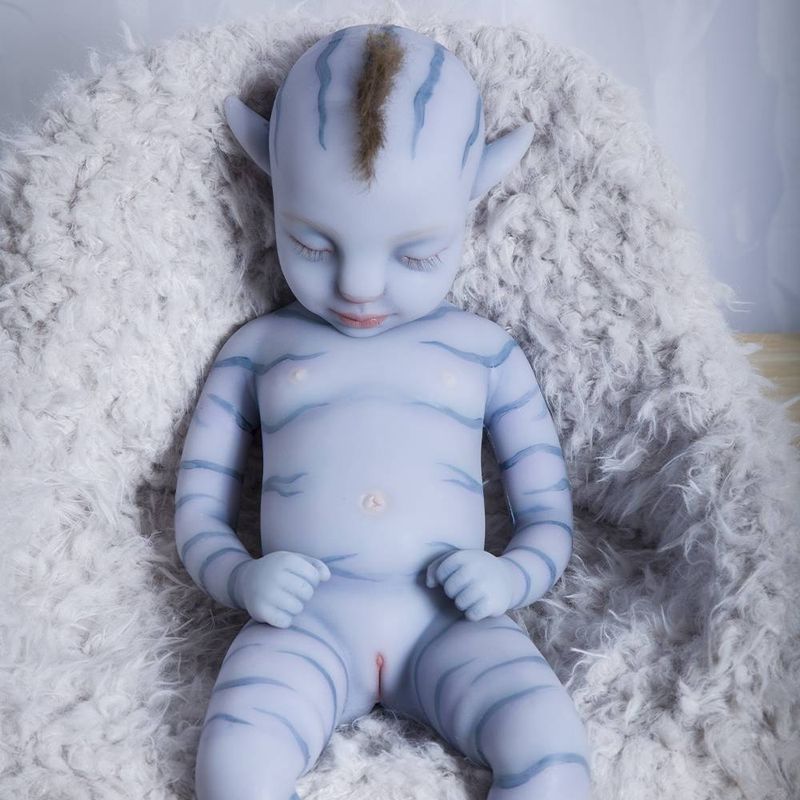 46CM Newborn Full Silicone Baby Boy Doll Reborn Sleeping Soft Cuddly Body 3D Skin with Visible Veins Handmade Doll_voghion.com