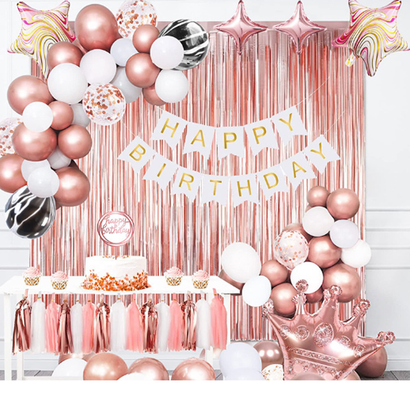 Agaatpatroon Ballonketting Verjaardagsvlaggenset Feestbijeenkomst Layout Live Achtergronddecoratie Ballon_voghion.com