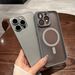 Titanium Gray Transparent Matte Wireless Charger Case For IPhone 15 14 13 11 12 Pro Max Shockpoor Cover_voghion.com