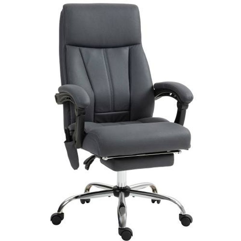 Vinsetto Office Chair With Massage Function, Height Adjustable Head Chair, Ergonomic With Reclining Function_voghion.com