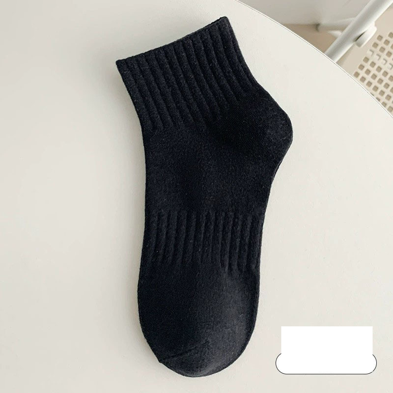 Socks Men's Long Socks Women's Socks Pure Cotton Autumn And Winter Black And White Solid Color Thickened Mid Tube Men's Casual Sports Socks_voghion.com