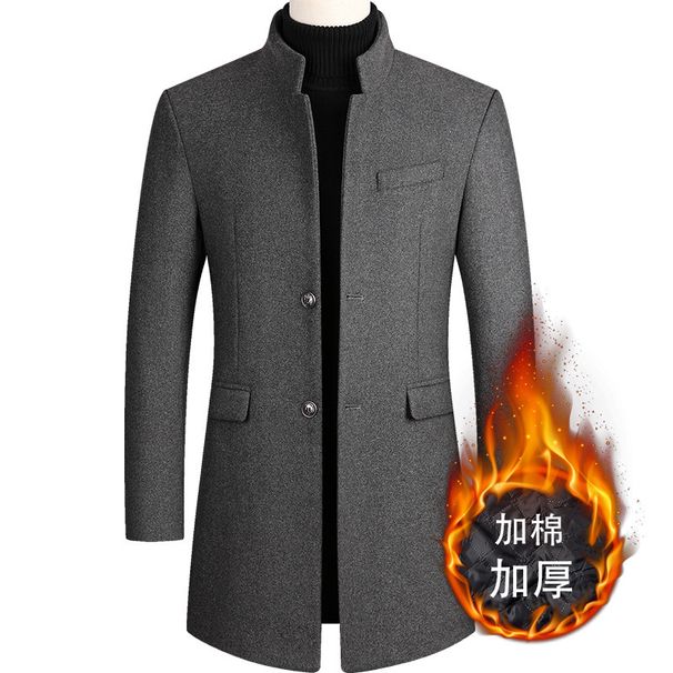 2025 Popular Ni Coat Autumn And Winter Men's Woolen Coat Medium And Long Trench Coat Cotton Thickened Men's Coat_voghion.com