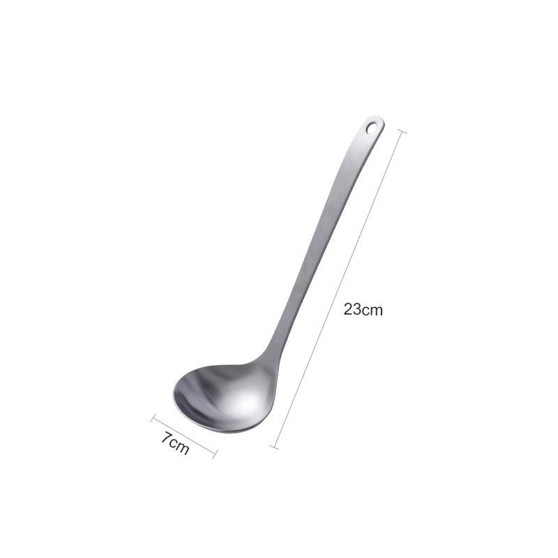 Japanese Style Long Handle Hot Pot Household Shell Brushed Large Soup Ladle Porridge Spoon_voghion.com