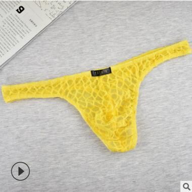 Sexy transparenter Spitzen-Unterwäsche-Tanga für Herren in Übergröße_voghion.com