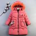 Abbigliamento per bambini Inverno 2024 Nuovo stile coreano Collo di pelliccia grande ispessito Giacca imbottita in cotone per bambini di taglia media e grande_voghion.com