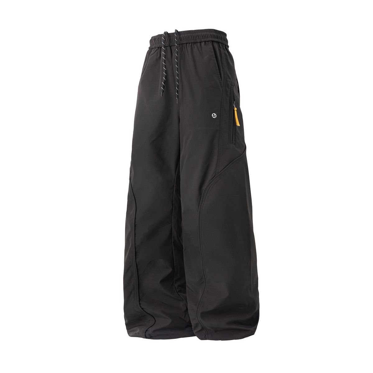 Functional Outdoor Water-Resistant Casual For Men, Autumn Straight-Leg Scimitar Pants With Zipper, Color-Block Webbing_voghion.com