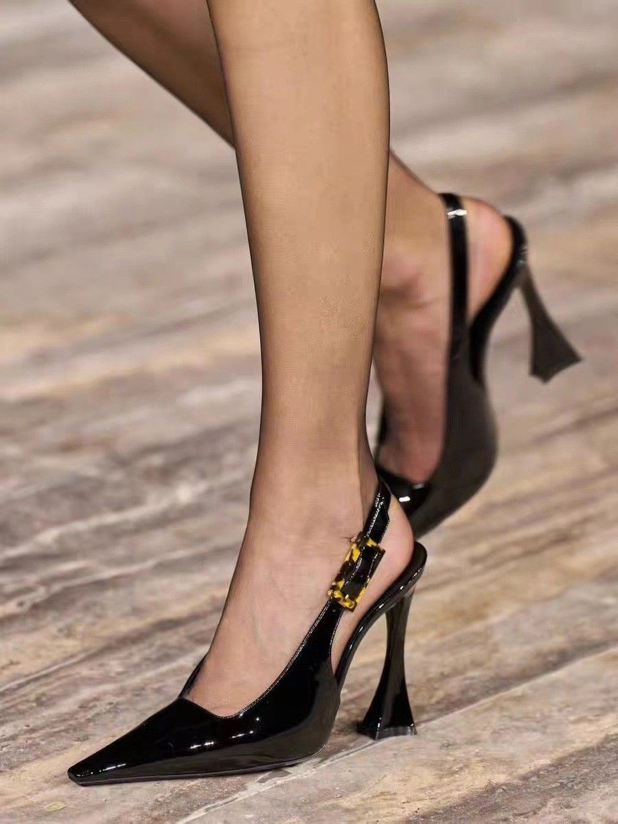 Vårens nya spetsiga rygg tomma singellack stilett sexiga klackar_voghion.com