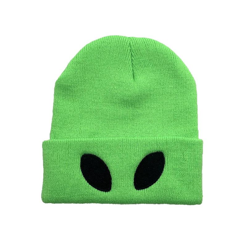 New autumn and winter warm alien embroidered pullover hat embroidered knitted hat pullover hat hip-hop woolen hat_voghion.com