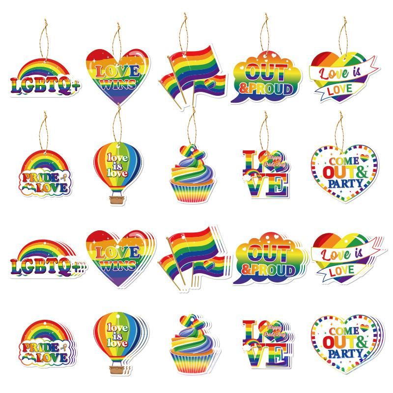 Ciondoli arcobaleno per la festa della mamma e dei bambini, piccole decorazioni da appendere_voghion.com
