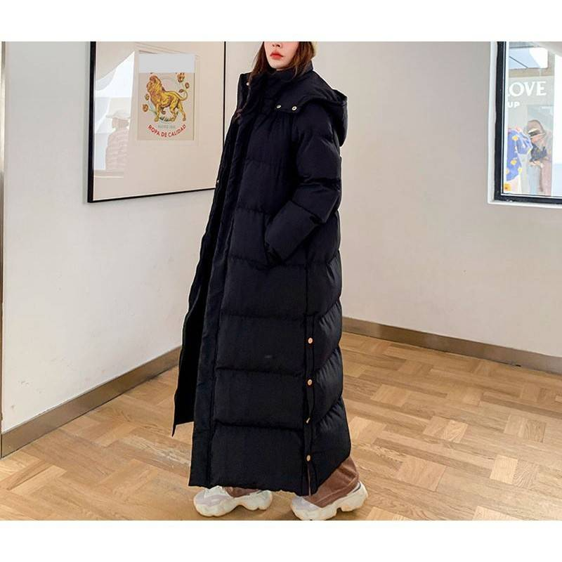 ​Women's Extra Long Winter Coat With High Collar, Ultra-Warm Down Alternative Jacket, Stylish Ankle-Length Puffer Coat For Cold Weather​_voghion.com