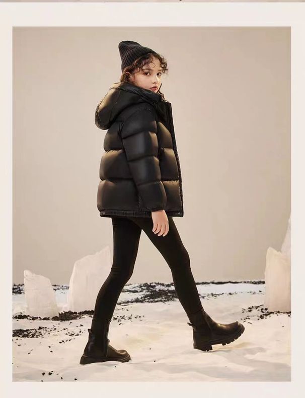 Kinderwinterjas met grafeenverwarming - Zwart & goudkleurig geïsoleerd gewatteerd jack voor jongens en meisjes (120-170 cm)_voghion.com