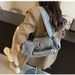 Versatile High-End Large Capacity Denim For Women, Niche Motorcycle Style Multi-Pocket Shoulder Underarm Bag_voghion.com