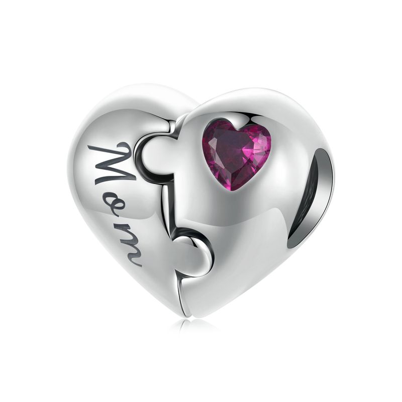 Heart Puzzle Charm Sterling Silver Charm,BSC1113_voghion.com