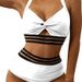 High Waisted Belly Tightening Two-piece With Hollowed Out Bikini Set And Cross Over Swimsuit_voghion.com