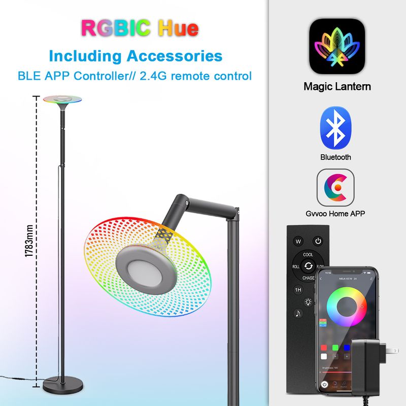 DIY Reading Lamp LED Floor Lamp RGB Colorful Floor Lamp Bluetooth Atmosphere Floor Lamp_voghion.com