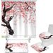 Creative digital printed shower curtain, shower curtain, plum blossom bathroom, Nordic style INS_voghion.com