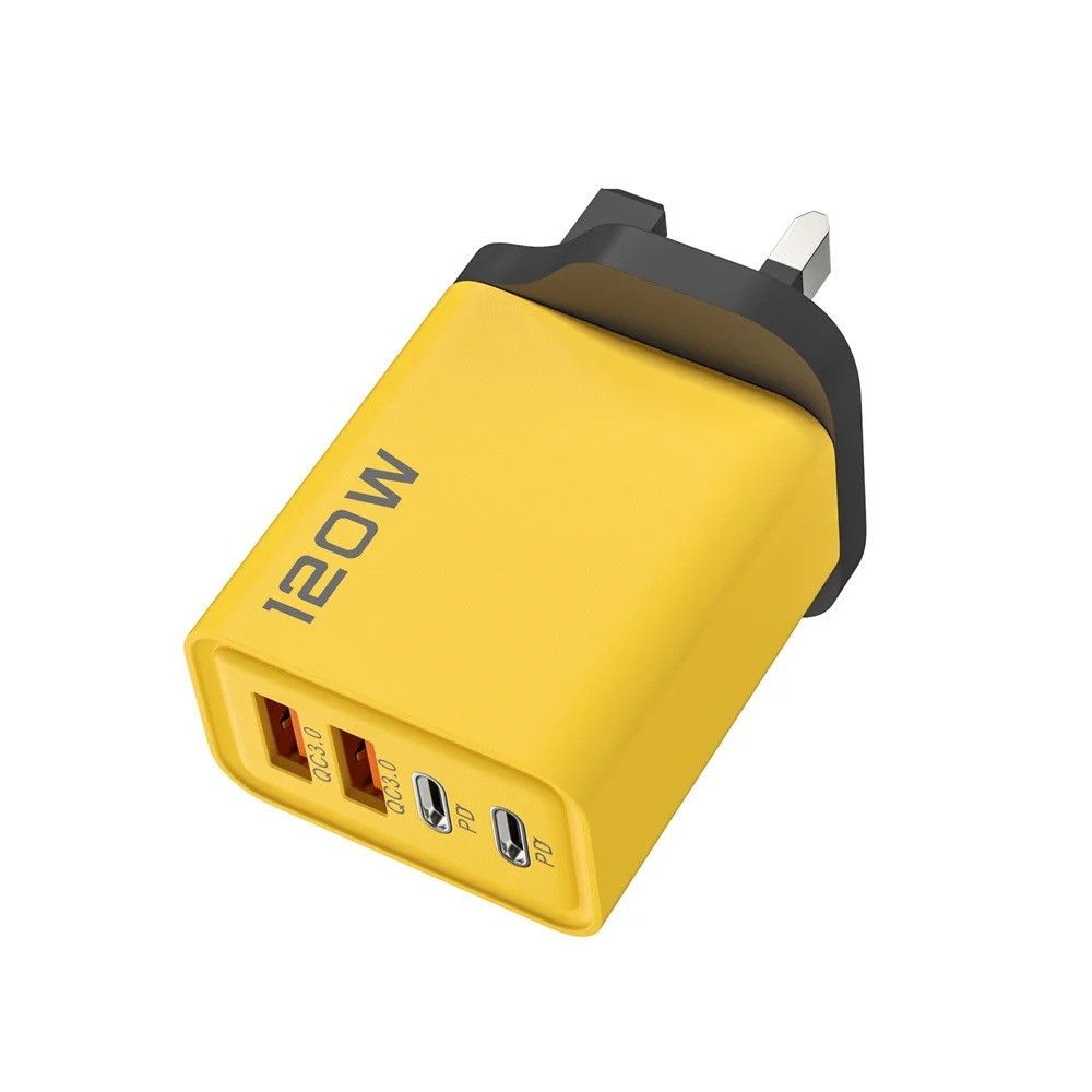120 W Schnelllade-Doppel-USB-C-PD-Multiport-Wandladegerät-Adapter mit UK-Stecker für Telefon*_voghion.com