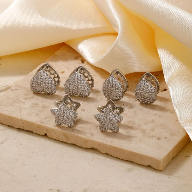 Tropfenohrringe Kaltmetallischer Zirkon Fünfzackiger Stern Ohrringe Persönlichkeit Einfaches Temperament Nische High-End-Ohrringe_voghion.com