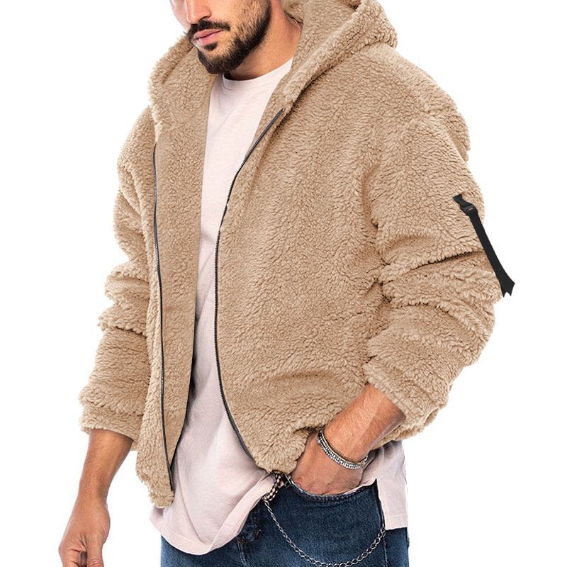 TEM Men's Autumn Winter Double-Sided Fleece Warm Loose Hooded Casual Jacket_voghion.com